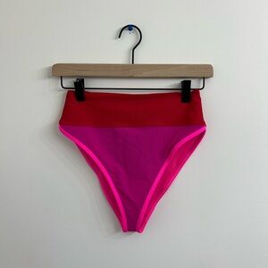 Beach Riot Emmy Bottom Fuchsia Red Neon Pink